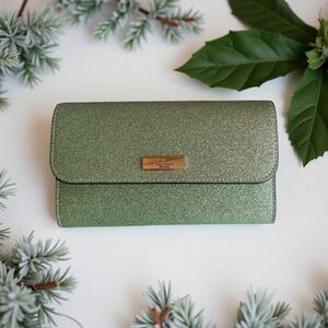 Kate Spade Kenzie Boxed Glitter Medium Flap Wristlet